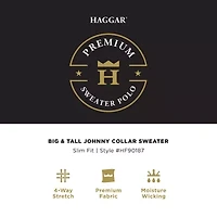 Haggar Johnny Collar Big and Tall Mens Short Sleeve Polo Sweater