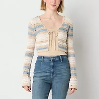 Arizona Womens Long Sleeve Sweater Set Juniors