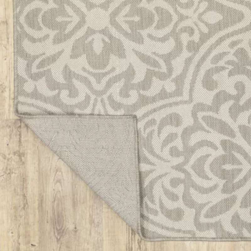 Covington Home Pamplona Damask Flatweave Indoor Outdoor Rectangular Area Rug