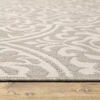 Covington Home Pamplona Damask Flatweave Indoor Outdoor Rectangular Area Rug