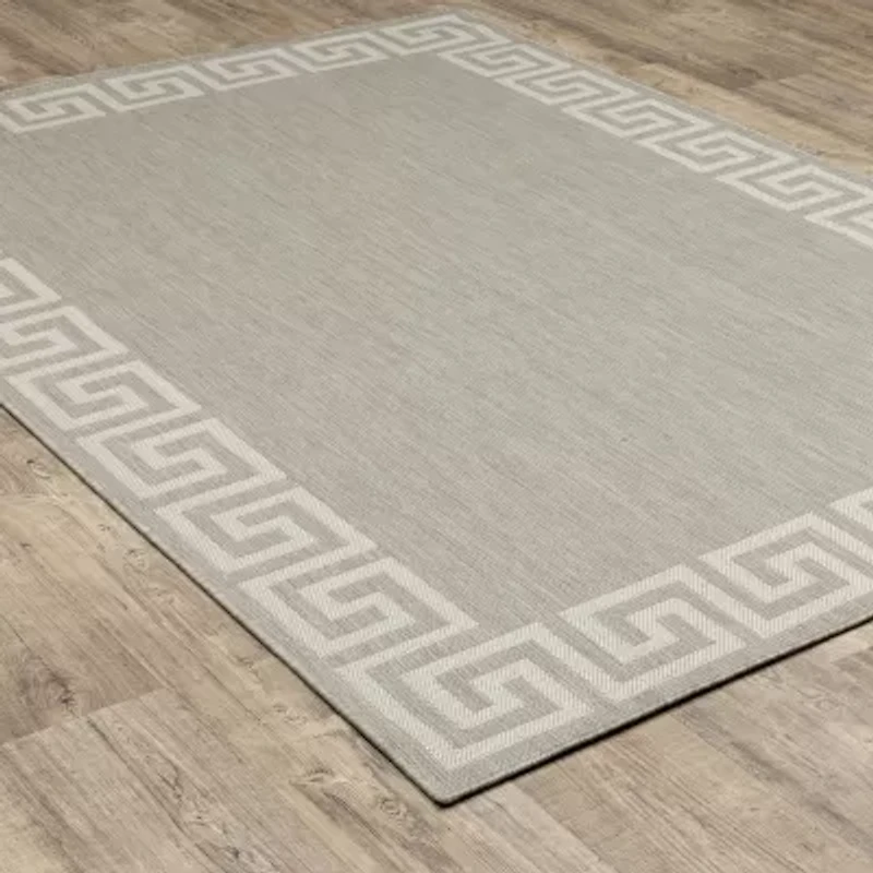 Covington Home Pamplona Greek Key Border Indoor Outdoor Rectangular Area Rug