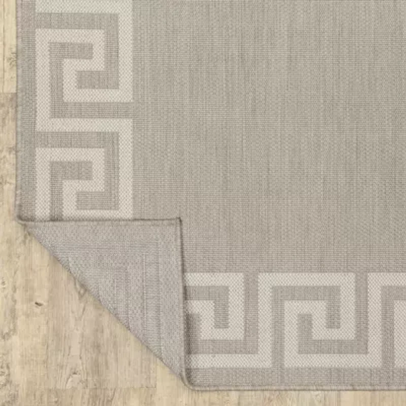Covington Home Pamplona Greek Key Border Indoor Outdoor Rectangular Area Rug