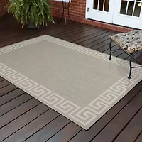 Covington Home Pamplona Greek Key Border Indoor Outdoor Rectangular Area Rug