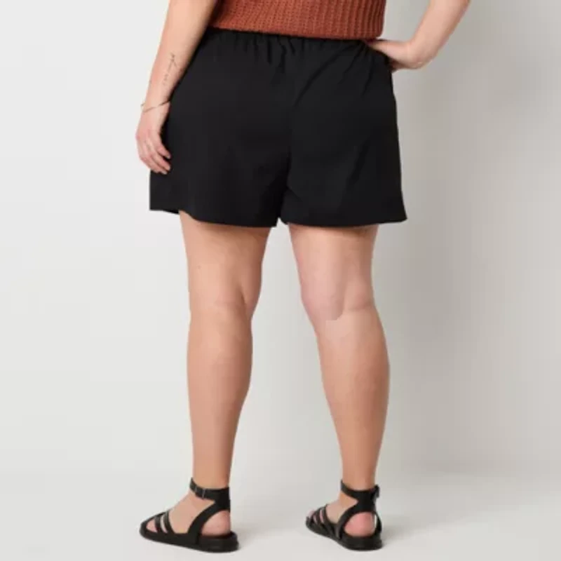 Stylus Womens Mid Rise Plus Pull-On Short