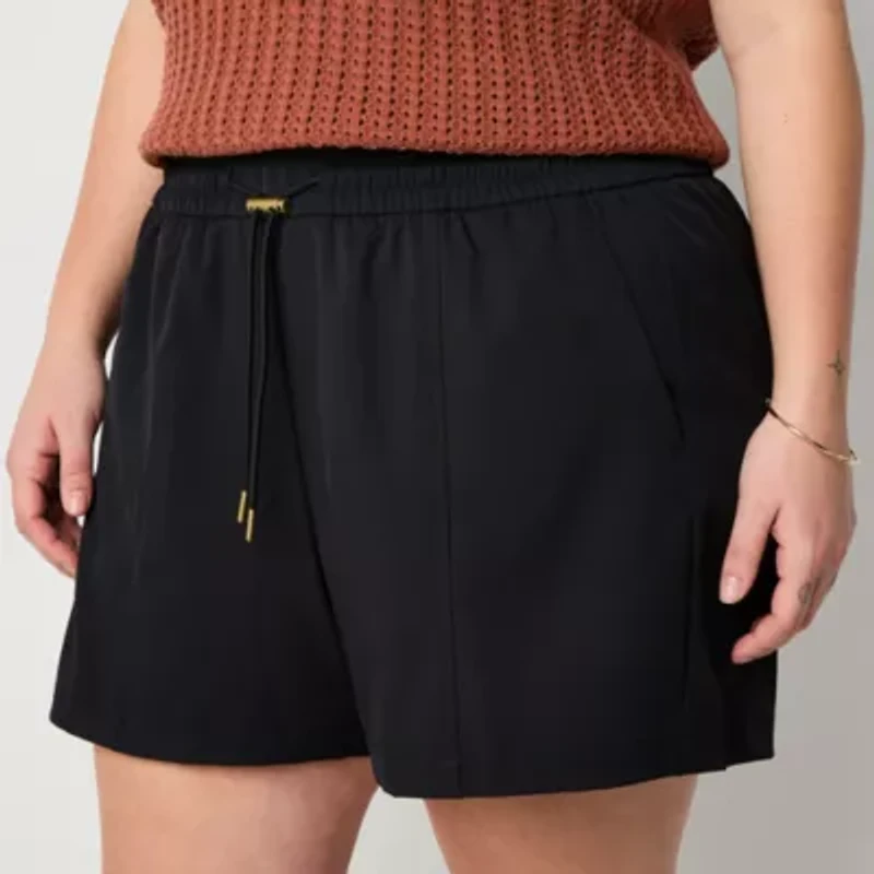 Stylus Womens Mid Rise Plus Pull-On Short