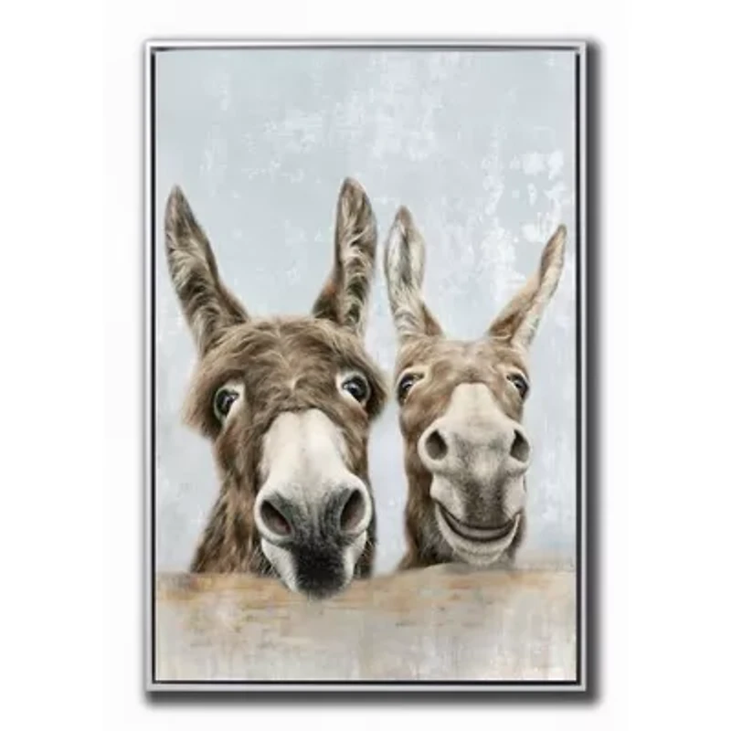 Streamline Art The Donkeys Framed Canvas Art