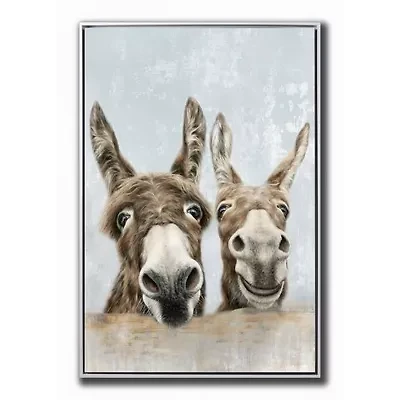 Streamline Art The Donkeys Framed Canvas Art