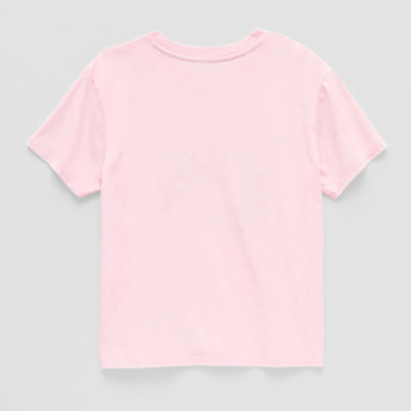 Eyeshadow Big Kid Girls Crew Neck Short Sleeve Oversized Graphic T-Shirt