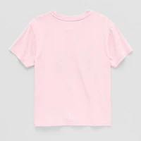 Eyeshadow Big Kid Girls Crew Neck Short Sleeve Oversized Graphic T-Shirt