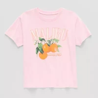 Eyeshadow Big Kid Girls Crew Neck Short Sleeve Oversized Graphic T-Shirt