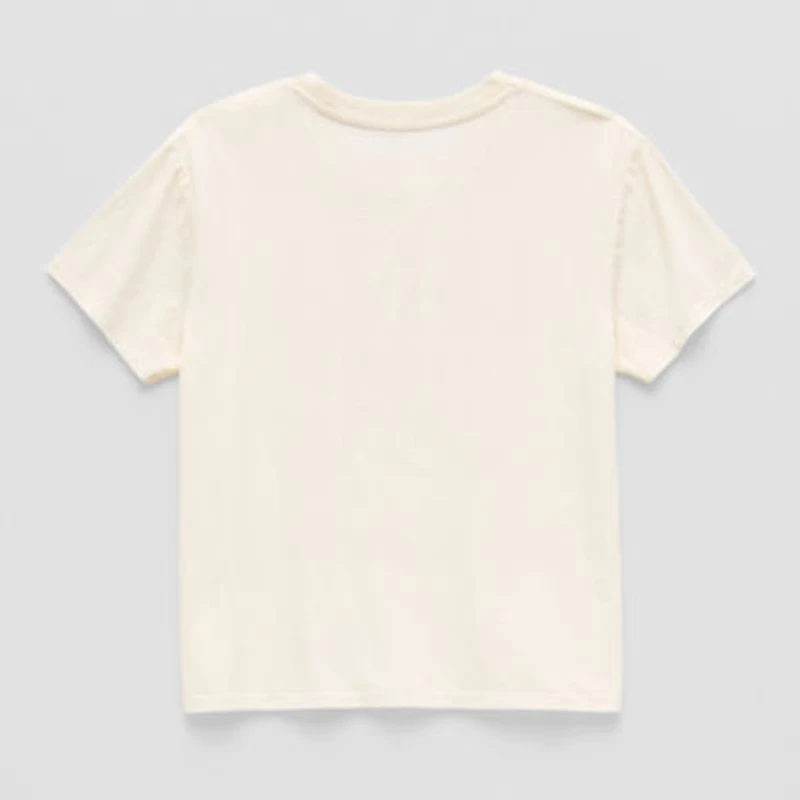 Eyeshadow Big Kid Girls Crew Neck Short Sleeve Oversized Graphic T-Shirt
