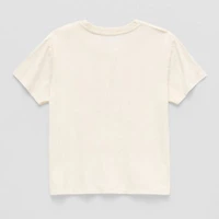 Eyeshadow Big Kid Girls Crew Neck Short Sleeve Oversized Graphic T-Shirt