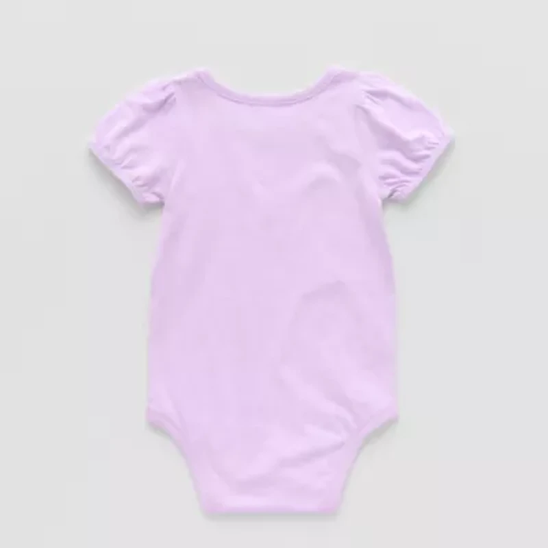 Okie Dokie Baby Girls Round Neck Short Sleeve Bodysuit