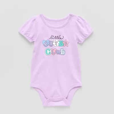 Okie Dokie Baby Girls Round Neck Short Sleeve Bodysuit