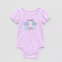 Okie Dokie Baby Girls Round Neck Short Sleeve Bodysuit