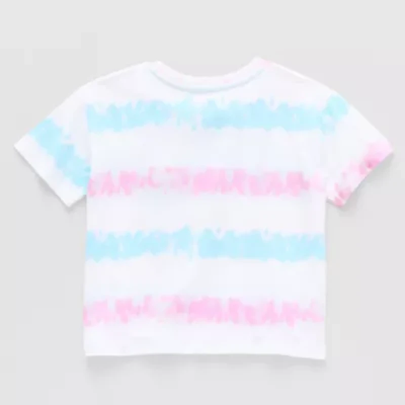 Disney Collection Little & Big Kid Girls Crew Neck Short Sleeve Regular Fit Lilo Stitch Graphic T-Shirt