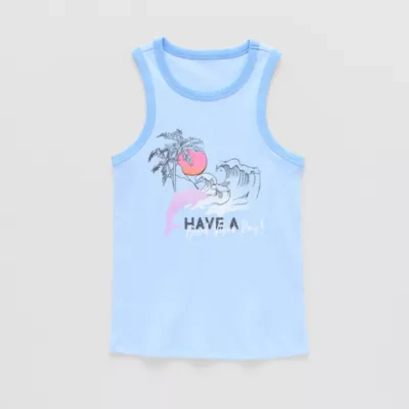 Thereabouts Little & Big Kid Girls Round Neck Sleeveless Tank Top