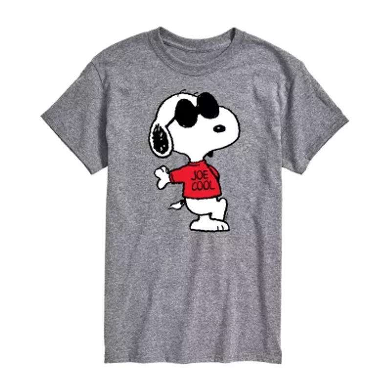 Mens Crew Neck Short Sleeve Regular Fit Peanuts Big and Tall Graphic T-Shirt