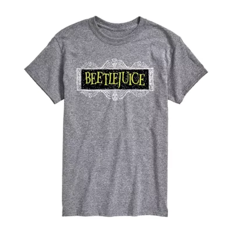 Mens Crew Neck Short Sleeve Regular Fit Beetlejuice Big and Tall Graphic T-Shirt