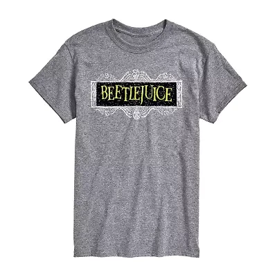 Mens Crew Neck Short Sleeve Regular Fit Beetlejuice Big and Tall Graphic T-Shirt