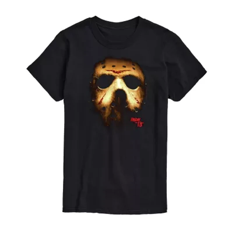 Friday The 13th Mens Crew Neck Short Sleeve Regular Fit Big and Tall Graphic T-Shirt