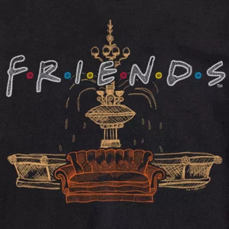 Mens Crew Neck Short Sleeve Regular Fit Friends Big and Tall Graphic T-Shirt