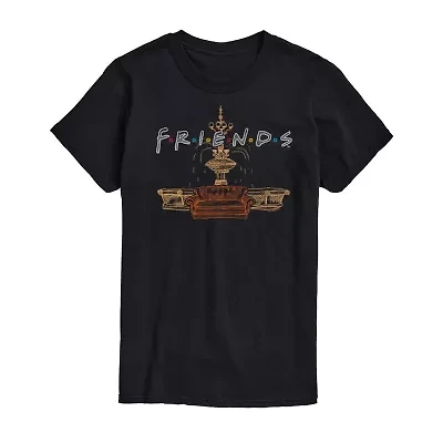 Mens Crew Neck Short Sleeve Regular Fit Friends Big and Tall Graphic T-Shirt
