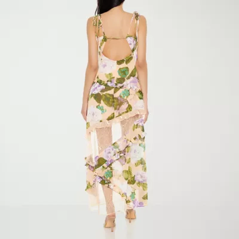 Forever 21 Womens Sleeveless Floral Midi Juniors Slip Dress