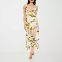 Forever 21 Womens Sleeveless Floral Midi Juniors Slip Dress