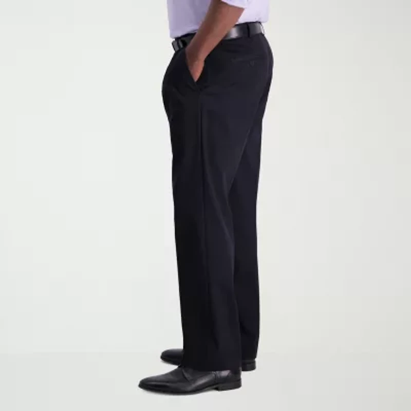 Haggar Iron Free Premium Khaki Mens Classic Fit Pleated Pant