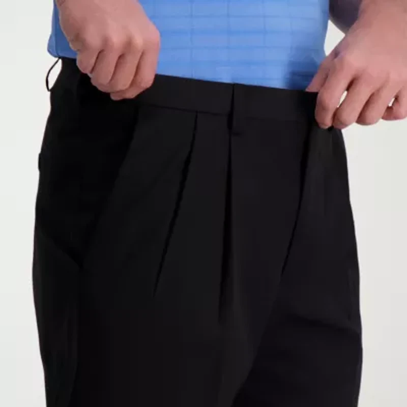 Haggar Cool Right Performance Flex Mens Classic Fit Pleated Pant