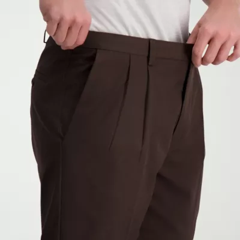 Haggar Cool Right Performance Flex Mens Classic Fit Pleated Pant