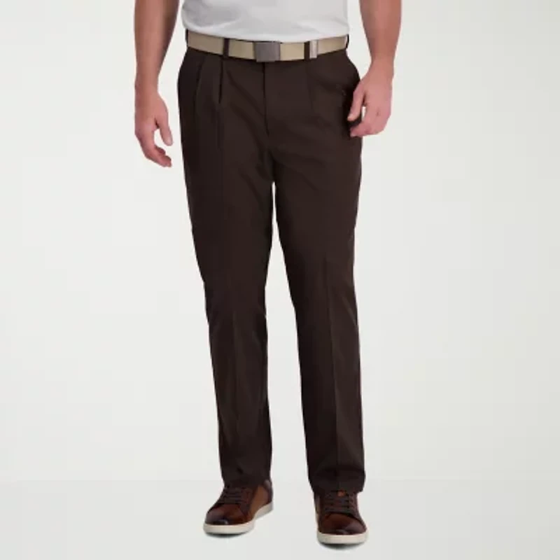 Haggar Cool Right Performance Flex Mens Classic Fit Pleated Pant