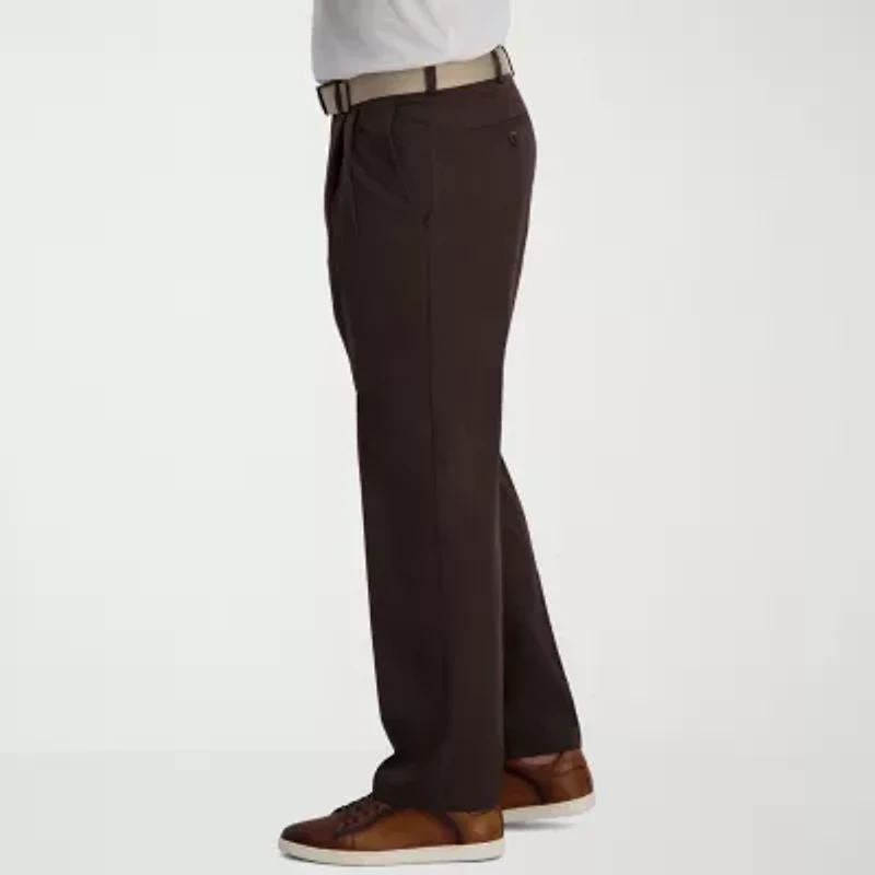 Haggar Cool Right Performance Flex Mens Classic Fit Pleated Pant