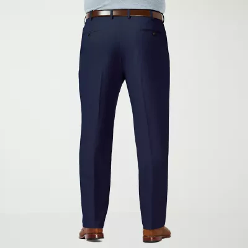 Haggar Premium Comfort Expandable Waist Mens Classic Fit Big and Tall Dress Flat Front Pant