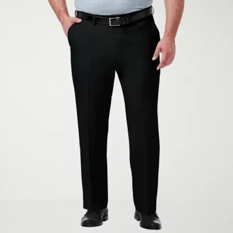 Haggar Premium Comfort Expandable Waist Mens Classic Fit Big and Tall Dress Flat Front Pant