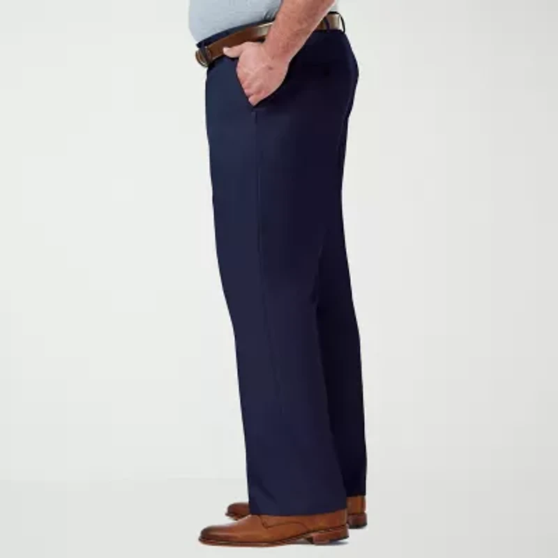 Haggar Premium Comfort Expandable Waist Mens Classic Fit Big and Tall Dress Flat Front Pant