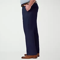 Haggar Premium Comfort Expandable Waist Mens Classic Fit Big and Tall Dress Flat Front Pant