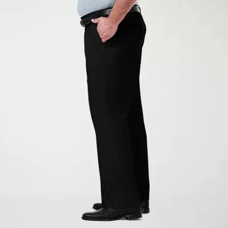 Haggar Premium Comfort Expandable Waist Mens Classic Fit Big and Tall Dress Flat Front Pant