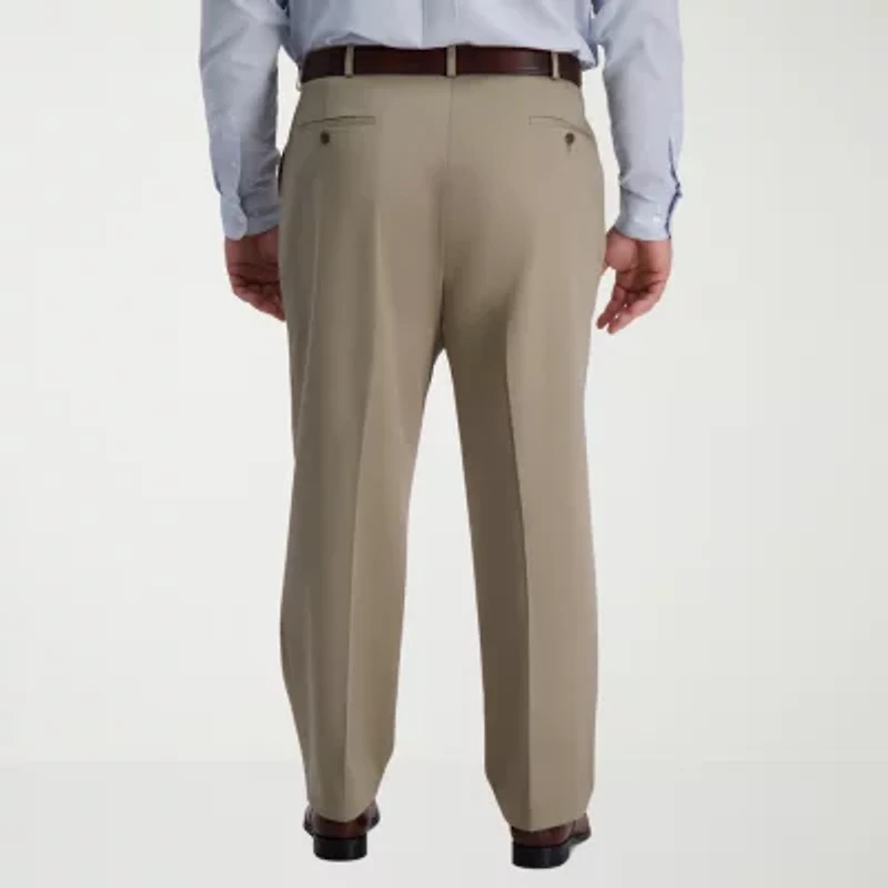 Haggar Iron Free Premium Khaki Mens Classic Fit Big and Tall Flat Front Pant