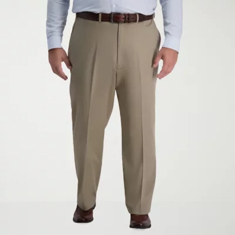 Haggar Iron Free Premium Khaki Mens Classic Fit Big and Tall Flat Front Pant