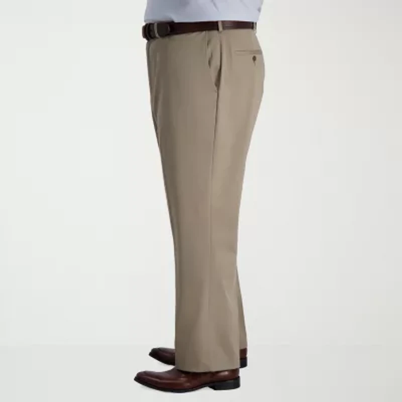 Haggar Iron Free Premium Khaki Mens Classic Fit Big and Tall Flat Front Pant