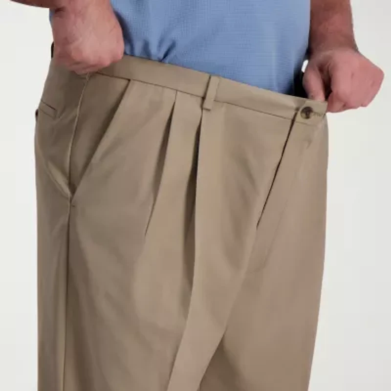 Haggar Cool Right Performance Flex Mens Classic Fit Big and Tall Pleated Pant