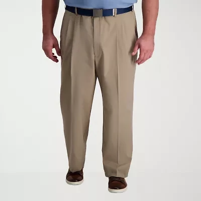 Haggar Cool Right Performance Flex Mens Classic Fit Big and Tall Pleated Pant
