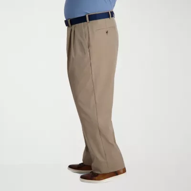 Haggar Cool Right Performance Flex Mens Classic Fit Big and Tall Pleated Pant