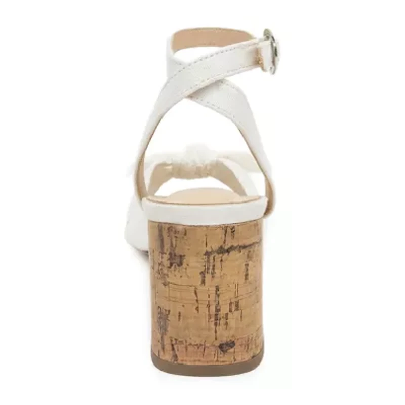 Pop Kavari Womens Square Open Toe Block Heel Pumps