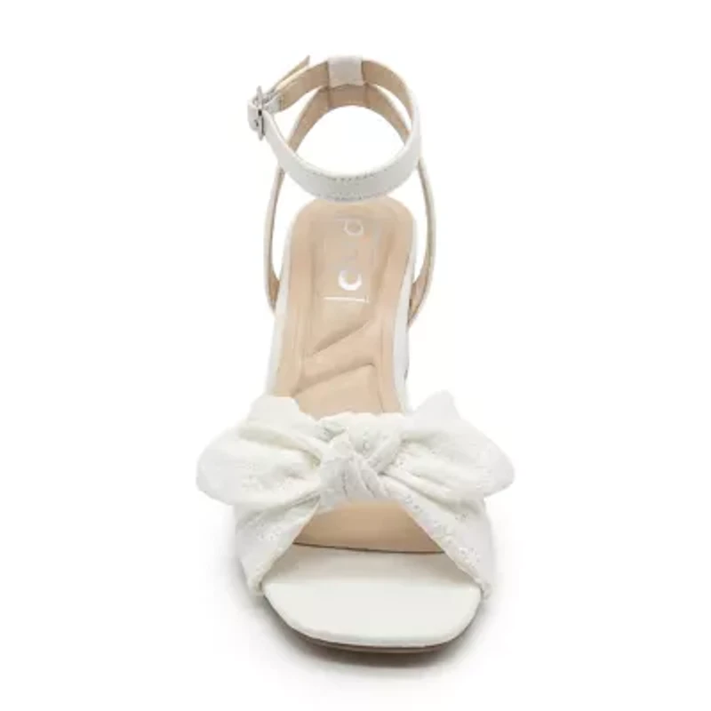 Pop Kavari Womens Square Open Toe Block Heel Pumps