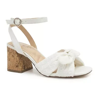 Pop Kavari Womens Square Open Toe Block Heel Pumps