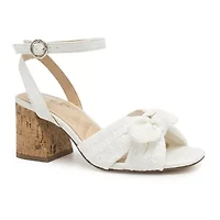 Pop Kavari Womens Square Open Toe Block Heel Pumps