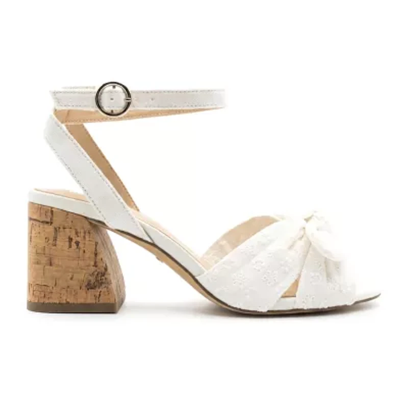 Pop Kavari Womens Square Open Toe Block Heel Pumps